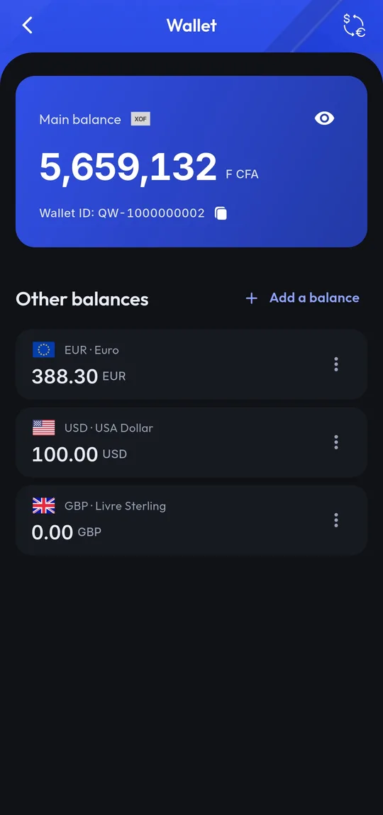 One wallet, several currencies