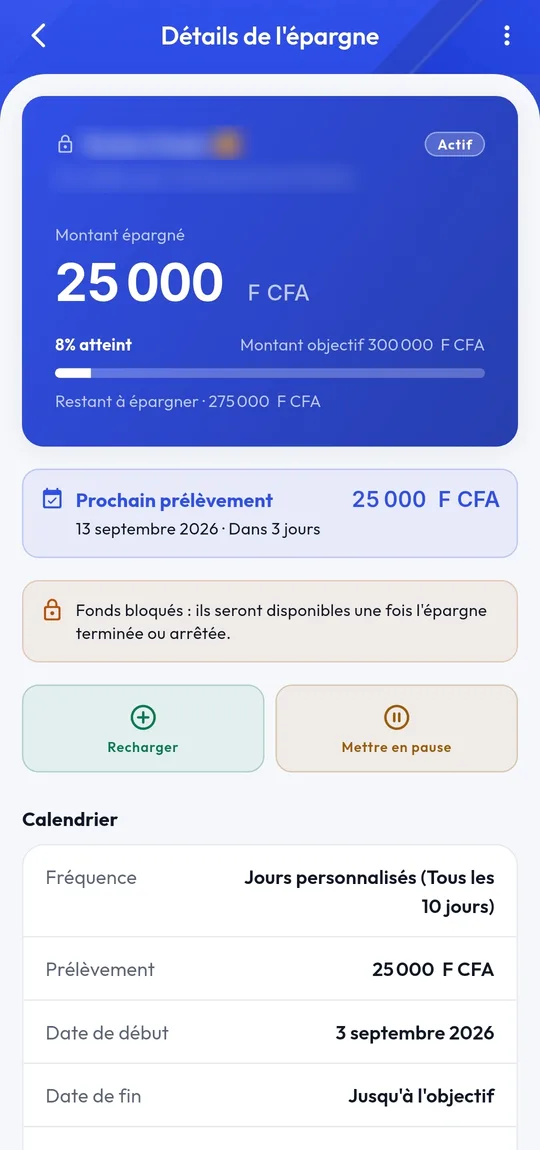 Épargne planifiée et suivi de l’objectif