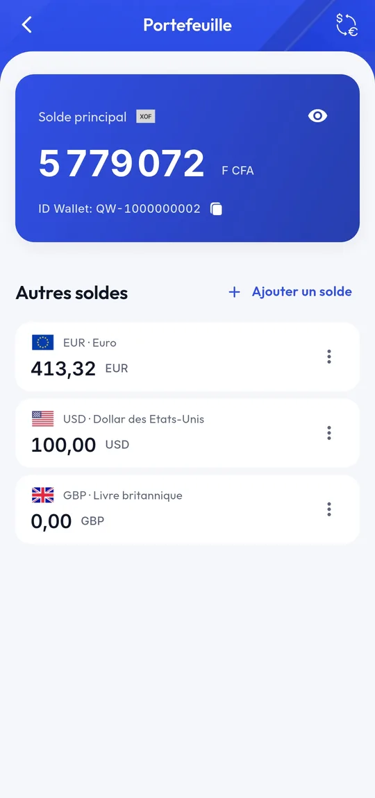 Un portefeuille, plusieurs devises