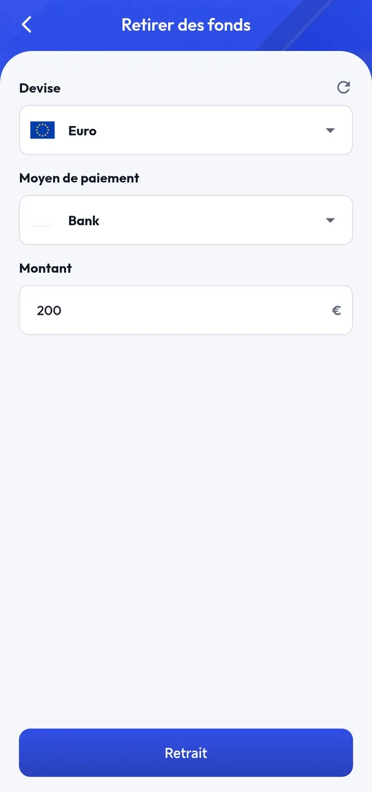 Retrait vers la banque ou le mobile money